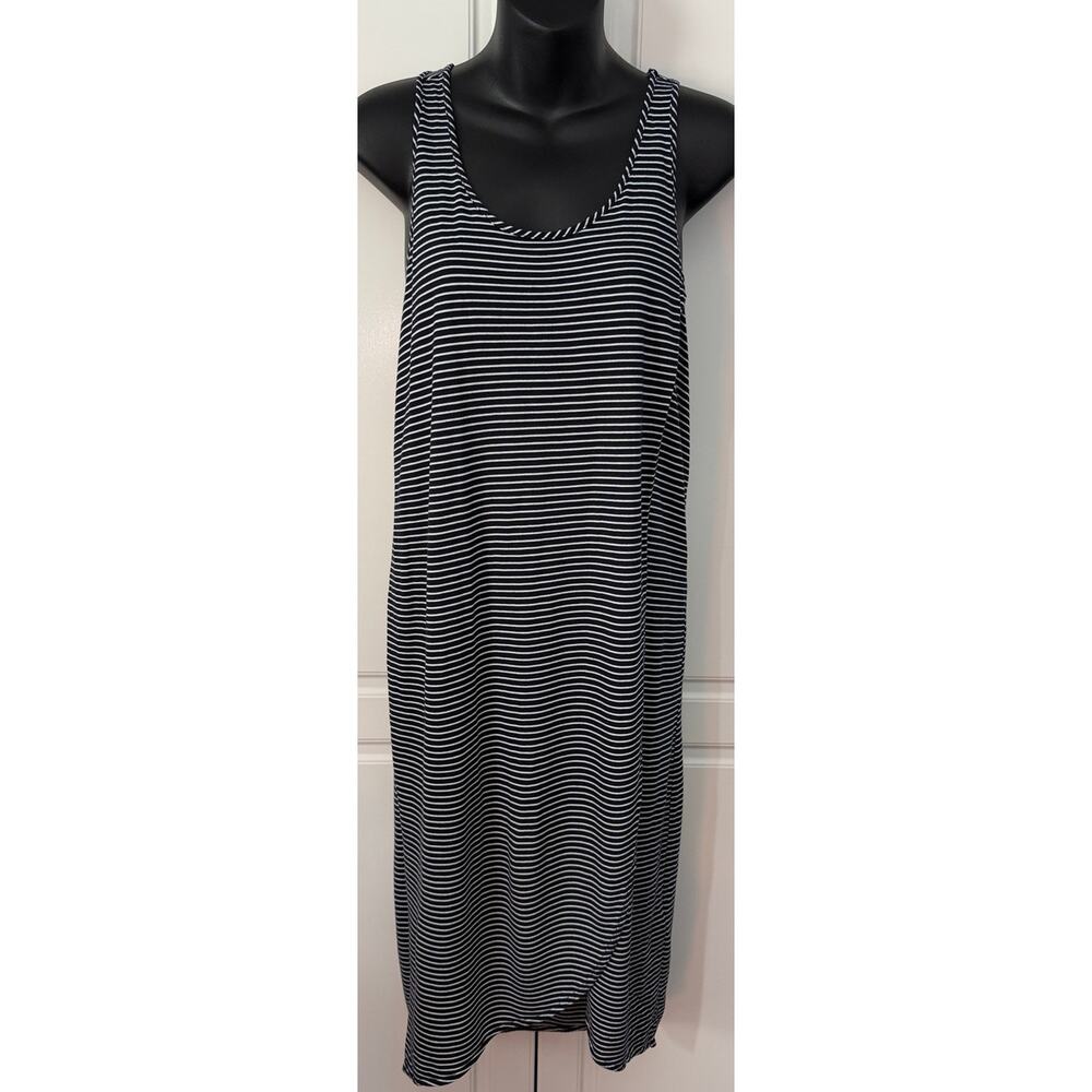 Gap Blue/White Striped Faux Wrap Racerback Tank Dress Size M